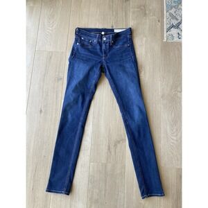 Rag & Bone Womens sz 27 Jeans Blue Denim Low Rise Skinny Dark Wash